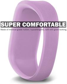 img 2 attached to 🌈 Stretchy Silicone iBREK Watch Bands for Garmin Vivofit jr/jr 2/3 - Replacement Bands for Kids Boys Girls (No Tracker) - 3 Pack: Transparent Pink, Teal, Lavender (Small)