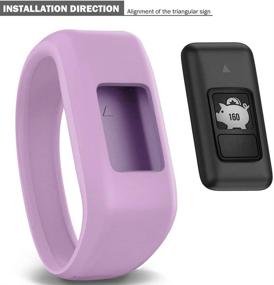img 1 attached to 🌈 Stretchy Silicone iBREK Watch Bands for Garmin Vivofit jr/jr 2/3 - Replacement Bands for Kids Boys Girls (No Tracker) - 3 Pack: Transparent Pink, Teal, Lavender (Small)