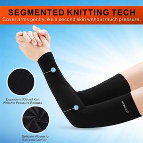 img 2 attached to 🌞 UV Sun Protection Arm Sleeves - Compression Cooling Arm Warmers for Men & Women with UPF 50