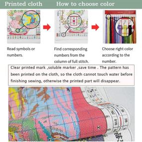 img 2 attached to Easy Pattern DIY 11CT Stamped Cross Stitch Kits Pre-Printed Embroidery Kit Needlework Set, Winter Tree House