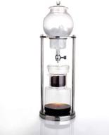 ☕ nispira stainless steel & borosilicate glass luxury ice cold brew dripper coffee maker - 1000 ml silver logo