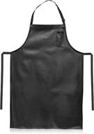 👨 premium set of 2 new star foodservice 32338 vinyl bib aprons with leatherette finish in sleek black логотип
