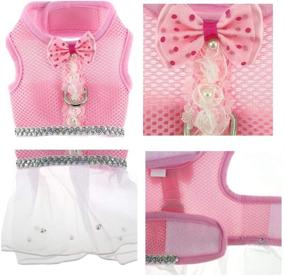 img 2 attached to 🧀 CheeseandU Dog Cat Mesh Vest Harness with Summer Hat Set - Adorable Walking Accessories for Small Pets in Pink