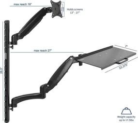 img 3 attached to 💼 Enhance Productivity with VIVO Black Sit-Stand Wall Mount Counterbalance Workstation for 27-inch Screens - STAND-SIT1K