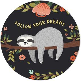 img 4 attached to 🦥 Small Size Non-Slip Rubber Mouse Pad with Beautiful Pattern - Desktop 7.9in X 7.9in Computer PC Round Mouse Mat (Baby Sloth)