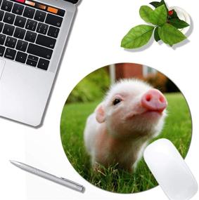 img 1 attached to 🐷 Customized Round Non-Slip Rubber Mousepad - Cute Baby Pink Pig Design Mouse Pad for Laptop, Office Computer Decor - Ideal Desk Accessories for Better Productivity