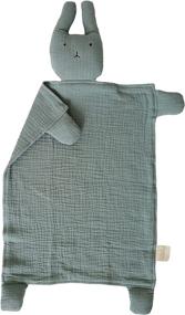 img 4 attached to 🌿 Premium Organic Cotton Muslin Bunny Security Blanket – Sage Lovey Blanket