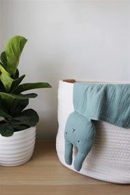 img 1 attached to 🌿 Premium Organic Cotton Muslin Bunny Security Blanket – Sage Lovey Blanket