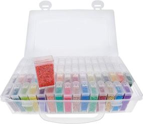 img 2 attached to 📦 The Beadsmith Personality Case - Clear Storage Carrying Case 8.5 x 5 inches - and 64 Flip Top Boxes 1 x 2 inches Each, Includes Labels, for Efficient Organizing and Storage