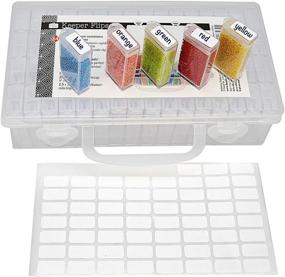 img 4 attached to 📦 The Beadsmith Personality Case - Clear Storage Carrying Case 8.5 x 5 inches - and 64 Flip Top Boxes 1 x 2 inches Each, Includes Labels, for Efficient Organizing and Storage