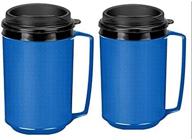 ☕ premium set of two 12 oz insulated coffee mugs inspired by the classic aladdin mugs (blue) – by thermo serv логотип