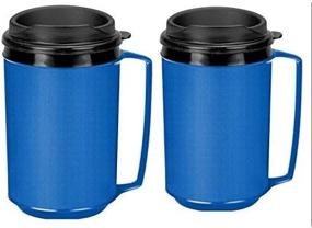 img 1 attached to ☕ Premium Set of Two 12 oz Insulated Coffee Mugs Inspired by the Classic Aladdin Mugs (Blue) – By Thermo Serv