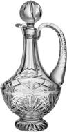 barski crystal footed decanter: hand cut, mouth blown, majestic design - 38 oz. - with handle - european craftsmanship логотип