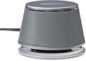 img 2 attached to 🔊 USB Plug-n-Play Computer Speakers for PC or Laptop - Amazon Basics, Silver with Blue LED Light (1 Pair, 2 Speakers)