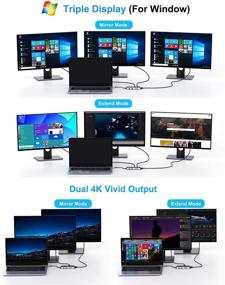 img 1 attached to 9-in-1 USB C Triple Display Docking Station: Dual HDMI, DisplayPort, SD Card Reader, and More! Perfect for Windows Dell XPS, Lenovo Yoga, and More!