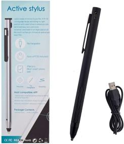 img 2 attached to Стилус-ручка SyPen Black Active Touchscreen: точный тонкий наконечник, зажим для кармана и заменяемый наконечник - работает с планшетами, iPad и смартфонами