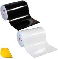 oracal 651 2 color combo pack adhesive craft vinyl 12 inches x 3 feet roll bundle including hard yellow detailer squeegee (gloss white/gloss black) logo