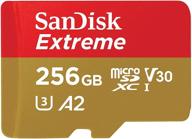 💾 sandisk 256gb extreme microsdxc uhs-i memory card - c10, u3, v30, 4k, a2, micro sd - sdsqxa1-256g-gn6mn логотип
