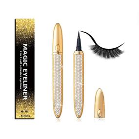 img 4 attached to 💎 Dazzling Pearl-White Upgraded Self-Adhesive Eyeliner: 2-in-1 Glitter Diamond Bling Pen, No Glue or Magnets Needed! Perfect for Eye Makeup & False Eyelashes – Ideal Women's Gift!