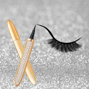 img 2 attached to 💎 Dazzling Pearl-White Upgraded Self-Adhesive Eyeliner: 2-in-1 Glitter Diamond Bling Pen, No Glue or Magnets Needed! Perfect for Eye Makeup & False Eyelashes – Ideal Women's Gift!