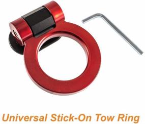 img 3 attached to 🏎️ Red Universal JDM Track Racing Style Tow Hook Ring for Cars, Trucks, and SUVs - Xotic Tech