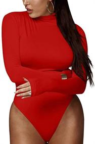 img 3 attached to 👗 XXTAXN Women's Zippered Sleeve Bodysuit - Trendy Women's Clothing