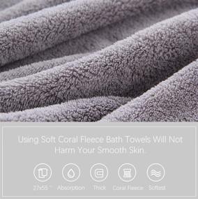 img 1 attached to 🌙 Premium MoonQueen Towel Set - Ultra Soft & Quick Drying - 2 Bath Towels, 2 Hand Towels, 2 Washcloths - Highly Absorbent Microfiber Coral Velvet Towels for Bath, Fitness, Sports, Travel - Grey 6 Pcs