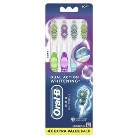 img 4 attached to 🪥 Oral-B 35 Soft Bristles Vivid Toothbrush, White, 4 Count (Packaging and Color May Vary) - Gentle Cleaning for Your Teeth