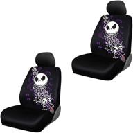 🎃 ultimate nightmare before christmas jack skellington bones seat covers - auto car truck suv low back front bucket seats - disney movie cartoon character - pair logo