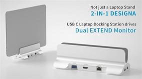 img 2 attached to 12-Port USB C Docking Station with Dual Monitor Support, Vertical Stand, HDMI, VGA, 3 USB 3.0 Ports, USB-C(Data), SD/TF, 60W PD, Ethernet, 3.5mm Audio+Mic
