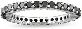 img 3 attached to 💍 Dazzlingrock Collection 1.50 Carat (ctw) Round Black Diamond Eternity Wedding Stackable Ring Band - 1 1/2 CT, 14K White Gold