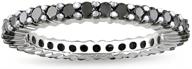 💍 dazzlingrock collection 1.50 carat (ctw) round black diamond eternity wedding stackable ring band - 1 1/2 ct, 14k white gold logo