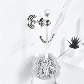 img 2 attached to 💎 BATHSIR Crystal Robe Hook: Wall Mounted Silver Double Coat Hook with Chrome Finish for Enhanced Bathroom Accessories