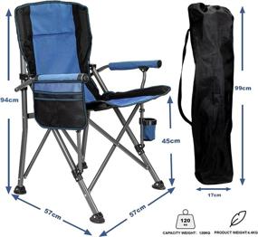 img 1 attached to 🏕️ Outdoor Camping Chair for Adults – Night Cat Lawn Folding Chair, Portable with Cup Holder and Pocket, Heavy-Duty 120KG Capacity for Garden, Fishing, BBQ, Picnic, and Travel