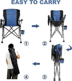 img 2 attached to 🏕️ Outdoor Camping Chair for Adults – Night Cat Lawn Folding Chair, Portable with Cup Holder and Pocket, Heavy-Duty 120KG Capacity for Garden, Fishing, BBQ, Picnic, and Travel