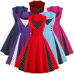 img 1 attached to 👗 Vintage Sleeveless Cocktail Hepburn Rockabilly Women's Dresses: Elegant and Timeless Fashion