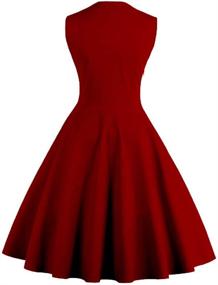 img 3 attached to 👗 Vintage Sleeveless Cocktail Hepburn Rockabilly Women's Dresses: Elegant and Timeless Fashion