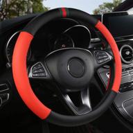 black panther premium textured leather auto car steering wheel cover logo