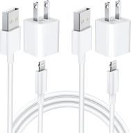 [apple mfi-сертифицированный] зарядное устройство для iphone - esbeecables 2pack быстрая usb настенная зарядка путешественная вилка и 2pack lightning к usb быстрое зарядное устройство для передачи данных - совместимо с iphone 12/11/xs/xr/x 8 7/ipad логотип