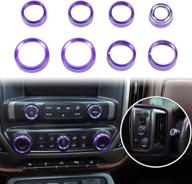 🔴 voodonala aluminum alloy purple ac knobs & switch button for 2014-2018 chevy silverado, 8pcs - enhance your silverado radio and air conditioning system logo