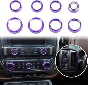 img 4 attached to 🔴 Voodonala Aluminum Alloy Purple AC Knobs & Switch Button for 2014-2018 Chevy Silverado, 8pcs - Enhance Your Silverado Radio and Air Conditioning System