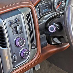 img 1 attached to 🔴 Voodonala Aluminum Alloy Purple AC Knobs & Switch Button for 2014-2018 Chevy Silverado, 8pcs - Enhance Your Silverado Radio and Air Conditioning System