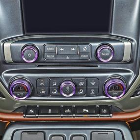 img 2 attached to 🔴 Voodonala Aluminum Alloy Purple AC Knobs & Switch Button for 2014-2018 Chevy Silverado, 8pcs - Enhance Your Silverado Radio and Air Conditioning System