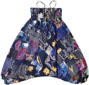 img 2 attached to 👖 Cute Patchwork Harem Pants for Kids - LOFBAZ Boho Clothes for Girls, Boys, and Toddlers