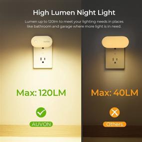 img 2 attached to 🔦 AUVON Dimmable (1-120lm) Motion Sensor Night Light, Plug in Smart Nightlight Perfect for Bathroom, Hallway, Kitchen, Garage, Toilet, 2 Pack