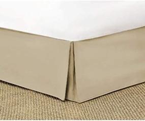 img 1 attached to 🏨 Hotel Luxury 16 Inch Drop Dust Ruffle Bed Skirt - Cal-King Split Corner - Solid Taupe - 100% Cotton - Hotel Quality