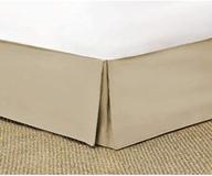 🏨 hotel luxury 16 inch drop dust ruffle bed skirt - cal-king split corner - solid taupe - 100% cotton - hotel quality logo