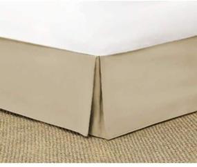 img 2 attached to 🏨 Hotel Luxury 16 Inch Drop Dust Ruffle Bed Skirt - Cal-King Split Corner - Solid Taupe - 100% Cotton - Hotel Quality