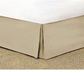 img 3 attached to 🏨 Hotel Luxury 16 Inch Drop Dust Ruffle Bed Skirt - Cal-King Split Corner - Solid Taupe - 100% Cotton - Hotel Quality