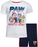 🐾 boys' paw patrol nickelodeon shorts set - 2 piece t-shirt and shorts (toddler/little boy) logo